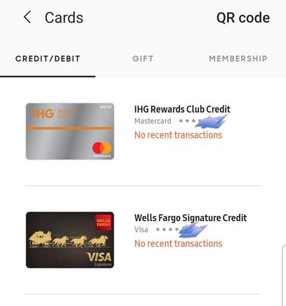 Cards added successfully to Samsung Pay wallet 