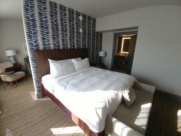 View from bed side of room