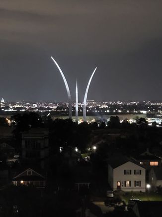 Air Force Memorial with Capitol off to the left.