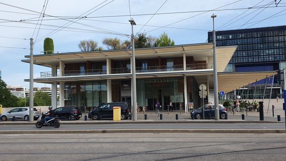 The facade of the hotel