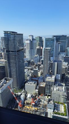 View of the building with Four Seasons osaka taken from the Conrad Executive lounge