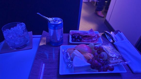 Fruit & cheese plate with unexpected charcuterie