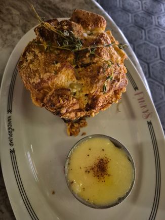 Amazing bread with gruyere topping 