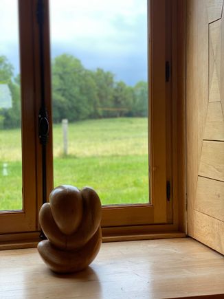 Art in the Centaure cottage at Domaine des Etangs made it feel like home.