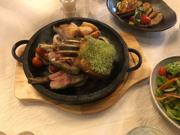 Grass fed Australian , herb crusted rack of lamb 