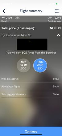 £1.46 with a few Avios ..