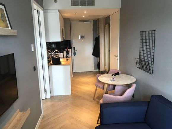 View from window to living area
