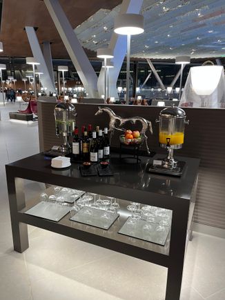 Self service beverage station near dinning area