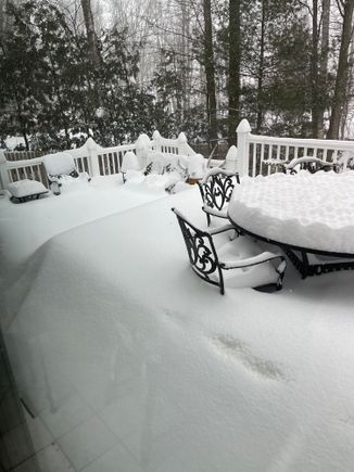 Northern NJ , still coming down till mid day tomorrow 
Very pretty if don’t need to shovel or drive 
NJ roads only for emergency use, eg doctors to hospitals etc