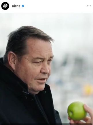 Steve Hansen with a nice big apple