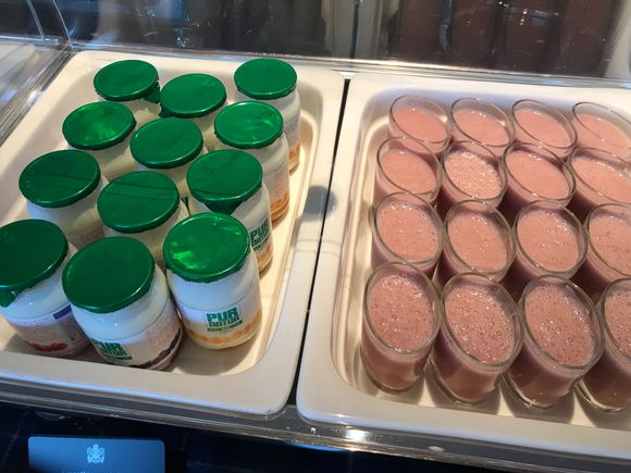 Assortment of Fruit yoghurts + smoothi