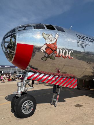 “Doc” with RADAR Calibration Squadron stripes on the nose wheel door