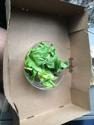 I can’t even call it “mixed greens” because the only thing in it was lettuce (and a small tomato).  