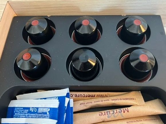 Coffee capsules, mostly decaffeinated.