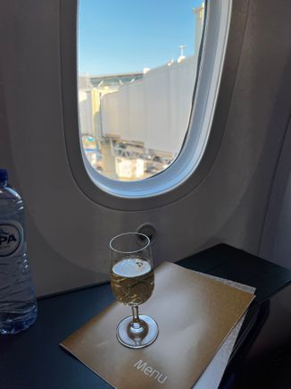 Pre departure drink at AMS on KL689