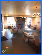 The Hotel lobby has a fireplace that is kept with an active fire.  At an elevation of 4,000 feet the climate can be rainy and cold.