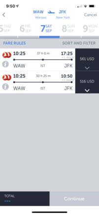 Flights on the 7th