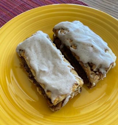 Today’s scones- triple cinnamon. King Arthur flour recipe. Kind of labor intensive but partner’s new  favorite (as was yesterday’s cream scones until today). : D. I didn’t pay close attention to the recipe at the end so I ended up with bars rather than triangles and more of an icing than a glaze.  Tasty nonetheless. 