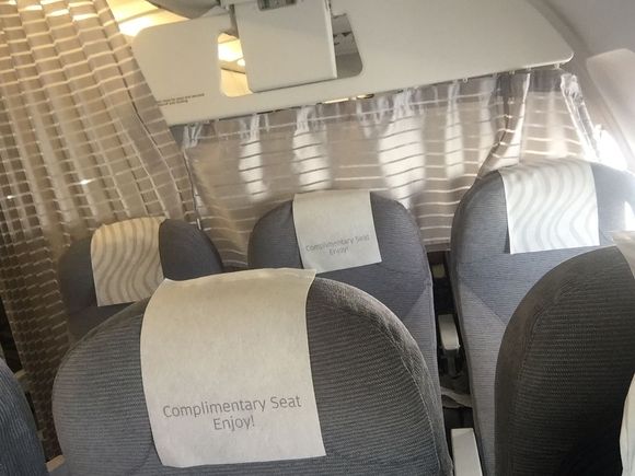 Only two rows and three passengers at business class 