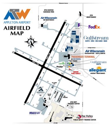 Map of Appleton airport