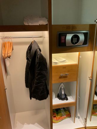 Entry room #904 - righthandside closet space NOTE: occupancy booked was for 2: we found 1 bathrobe only yet 2 sets of slippers 