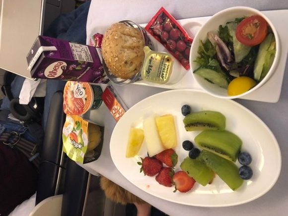 Kids fruit salad starter and additional snack items. Side salad and bread are the same as adults. 
