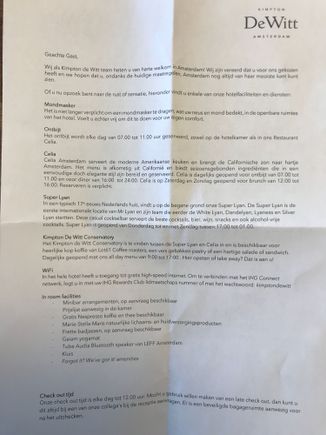 Welcome letter in Dutch