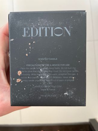 Edition signature candle, with dust and chocolate from who knows when