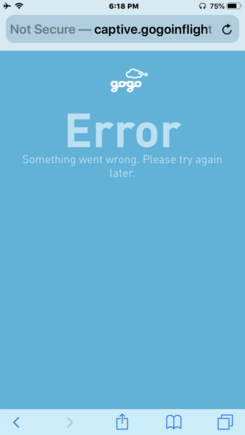 WiFi not working halfway through flight.