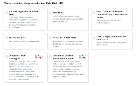 pre-order menu