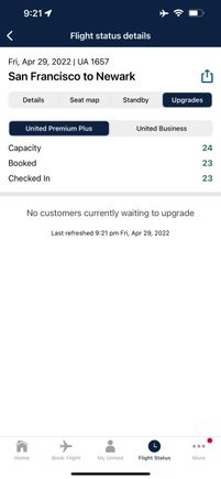 Upgrade list after flight close