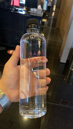Bottle of water at checkin 