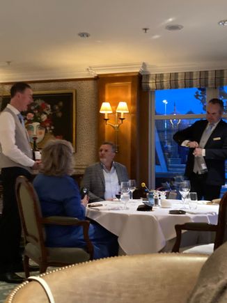 Excellent hosts Mr. Hans & Mr. Ted at the table,  good to know that they too will move with the restaurant to the new temporary location in the conservatory  when the refurbishments begin
