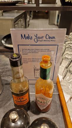 Build your own virgin bloody mary at breakfast.
