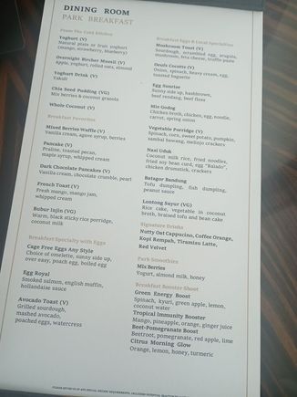 Globalist breakfast menu.