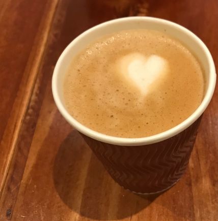 My latte “ to go “