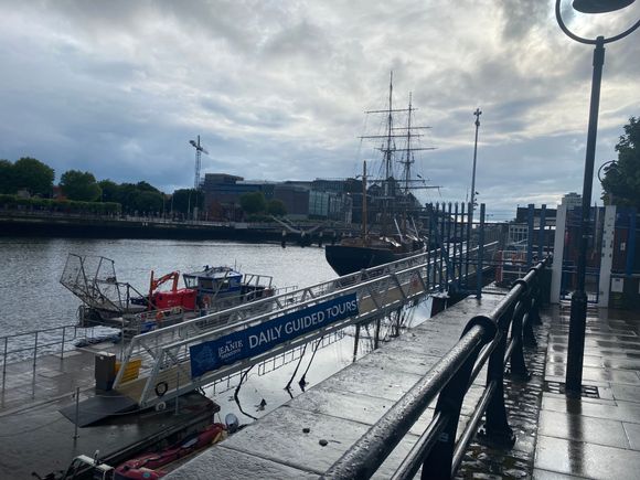 It’s a boat (replica?) that took people to the new world during the famine. 