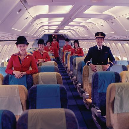 Cabin crew, Boeing 707, c. 1970
