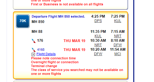 Bali to Kansas City, DPS - MCI, March 18