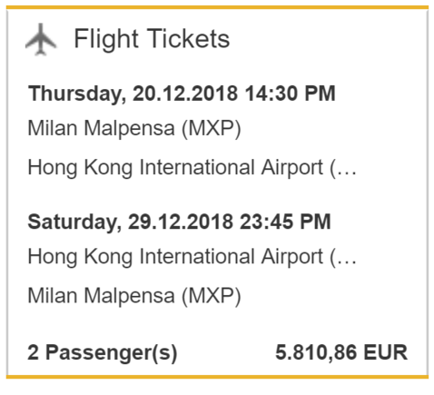 Christmas availability to HKG