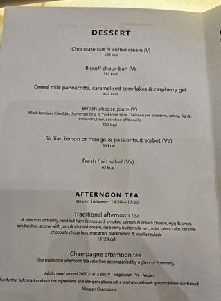 April Dessert Menu