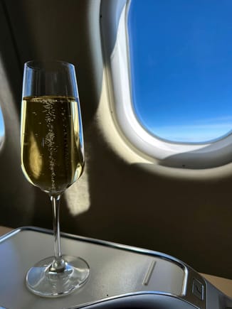 Champagne over Champagne, about an hour before landing