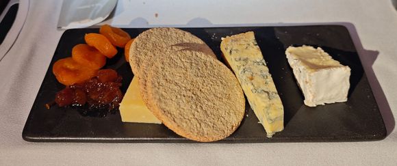 Cheese and crackers - generous portion.
