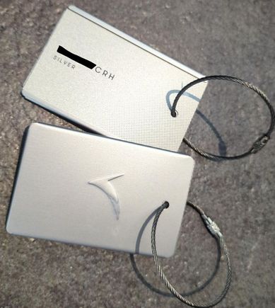 Cathay Pacific metal luggage tags
