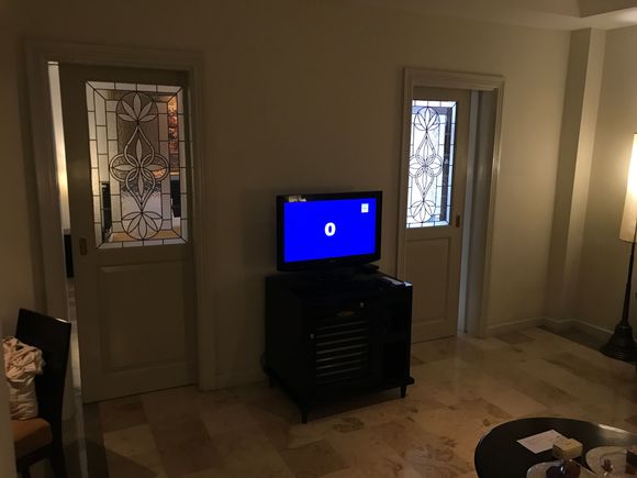 Sliding doors between living room and bedroom 