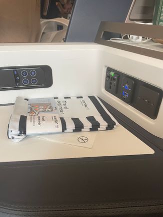 Charging outlets that support USB and plug in outlets.