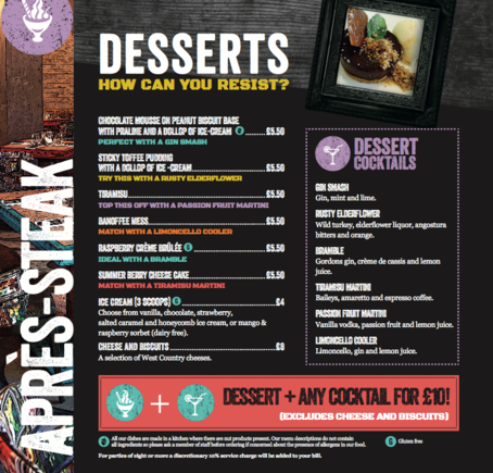 Dessert Menu