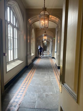 This is where you enter for the tour, and you walk down this hallway 


