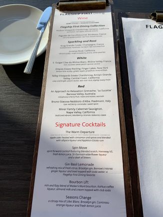 Wine list.