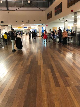 Bustling terminal post-security at FAI